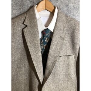 Studiosuits Blazer Mens 40 Beige Wool Tweed Sport Coat Jacket Classic Fall
